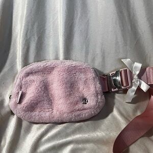 Lululemon Athletica Soft Pink Furry Belt Bag